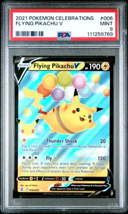 2021 POKEMON CELEBRATIONS #006 FLYING PIKACHU V PSA 9 Mint - Image 1