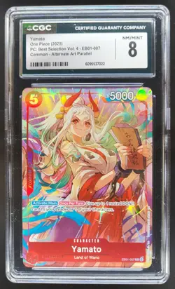 2025 ONE PIECE CCG YAMATO ALTERNATE ART EB01-007 CGC 8 A PT - Image 1