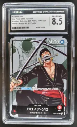 2022 ONE PIECE CCG JAPANESE RORONOA ZORO MANGA ALT. ART OP01-001 CGC 10 B PT - Image 1