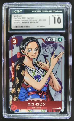 2022 ONE PIECE CCG JAPANESE NICO ROBIN MANGA ALTERNATE ART CGC 10 B PT - Image 1