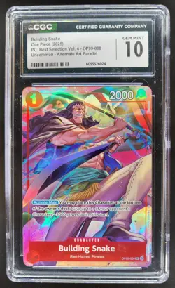 2025 ONE PIECE CCG BUILDING SNAKE ALTERNATE ART OP09-008 CGC 10 A PT - Image 1