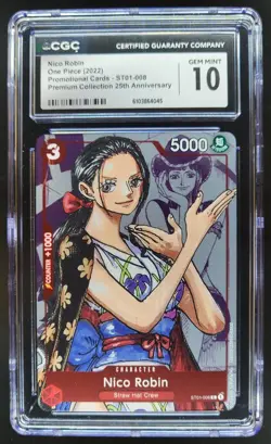 2022 ONE PIECE CCG NICO ROBIN 25TH ANNIVERSARY ST01-008 CGC 10 B PT - Image 1