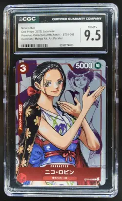 2022 ONE PIECE CCG JAPANESE NICO ROBIN MANGA ALT ART ST01-008 CGC 9.5 B PT - Image 1