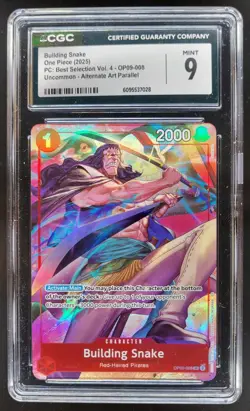 2025 ONE PIECE CCG BUILDING SNAKE ALTERNATE ART OP09-008 CGC 9 A PT - Image 1