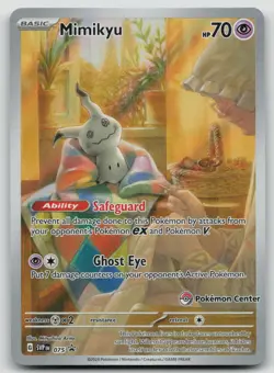 Pokemon TCG Mimikyu Pokemon Center Promo SVP 075 Holo NM #2 - Image 1