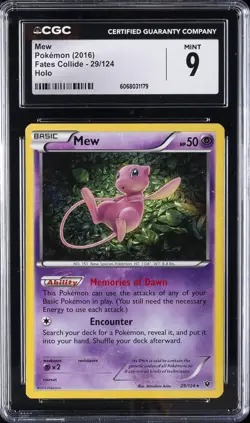 2016 POKEMON FATES COLLIDE HOLO #29 MEW CGC 9 - Image 1