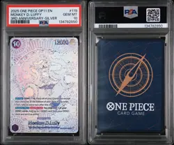 2025 ONE PIECE OP11-A FIST OF DIVINE SPEED 3RD ANV-SILVER MONKEY D. LUFFY PSA 10 - Image 2
