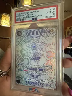 PSA 10 2025 ONE PIECE OP11-A FIST OF DIVINE SPEED 3RD ANV-SILVER MONKEY D. LUFFY - Image 3