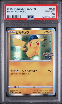 2022 POKEMON GO JAPANESE #028 PIKACHU-HOLO PSA 10 - Image 1