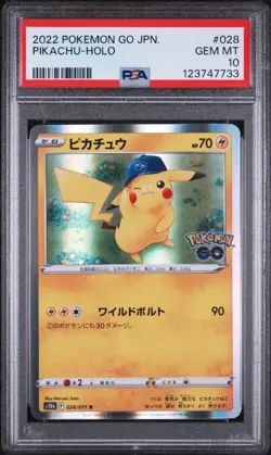 2022 POKEMON GO JPN #028 PIKACHU-HOLO PSA 10 - Image 1