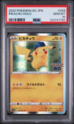 2022 POKEMON GO JPN #028 PIKACHU-HOLO PSA 10 - Image 1