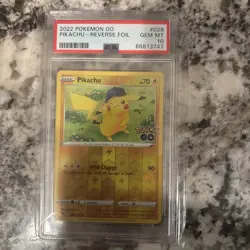 LOW POP 16 PSA GEM Mint 10 2022 Pokemon Go Pikachu- Reverse Holo #028 PSA 10 - Image 1