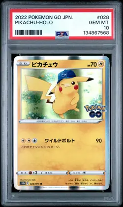 2022 POKEMON GO JAPANESE #028 PIKACHU-HOLO PSA 10 - Image 1