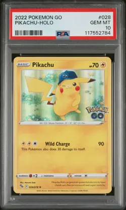 2022 POKEMON GO #028 PIKACHU-HOLO PSA 10 - Image 1