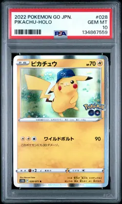 2022 POKEMON GO JAPANESE #028 PIKACHU-HOLO PSA 10 - Image 1