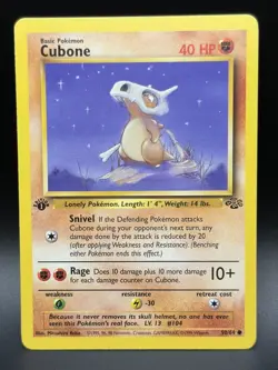 Cubone 50/64 1st Edition Pokemon Jungle LP - 0168 - Image 1
