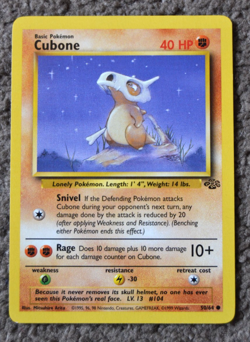 Cubone 50/64 Jungle Regular pokemon card original 1999 rare 1st edition - Image 1