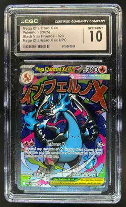2025 Pokemon Black Star Promos Mega Charizard X ex #023 CGC 10 - Image 1