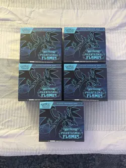 Phantasmal Flames Empty ETB Elite Trainer Boxes with Accessories X 5 Lot Bundle - Image 2