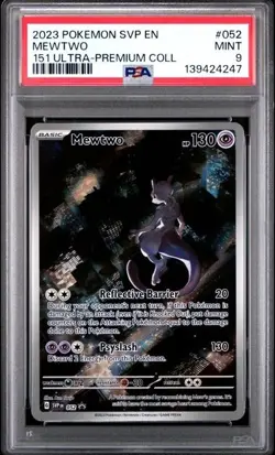 2023 Pokemon EN 151 Black Star Promo Mewtwo Ultra-Premium Coll #052 PSA 9 MINT - Image 1