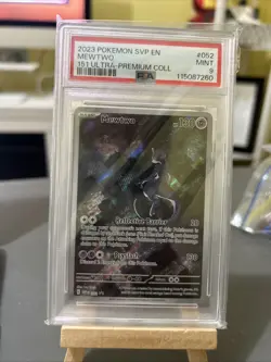 2023 Pokemon EN 151 Black Star Promo Mewtwo Ultra-Premium Coll #052 PSA 9 MINT - Image 1