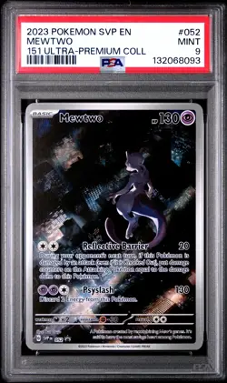 2023 POKEMON SVP EN-SV BLACK STAR PROMO 151 ULTRA-PREMIUM COLL #052 MEWTWO PSA 9 - Image 1