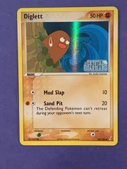 Pokemon Diglett 50/100 Crystal Guardians Holo Card Stamped LP - Image 1
