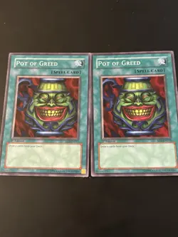 Yu-Gi-Oh! TCG SD2 SD1 2 Card Lot Pot of Greed 1st Edition SD2-EN017 SD1-EN015 - Image 1