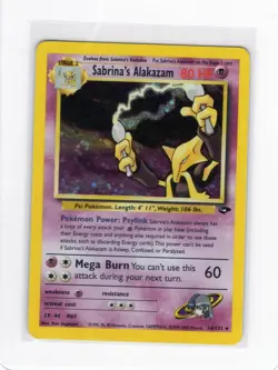 #16 Sabrina's Alakazam 16/132 Gym Challenge Holo Pokemon Card TCG MP - Image 1