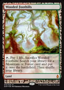 Wooded Foothills - Foil BFZ Masterpiece Expeditions Magic mtg Light Play, x1 - Image 1