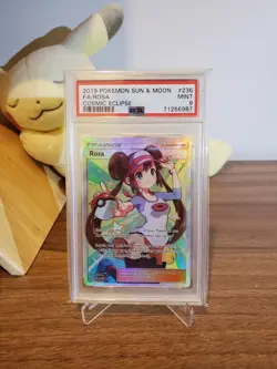 Pokemon Rosa 236/236 - Cosmic Eclipse Full Art Rare Sun and Moon Psa 9 Mint - Image 1