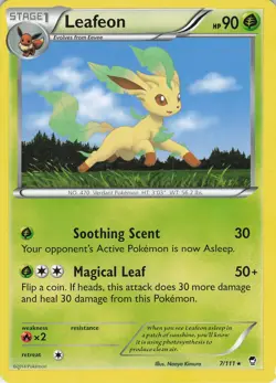 Leafeon 7/111 XY - Furious Fists Rare Normal MP Pokemon TCG - Image 1