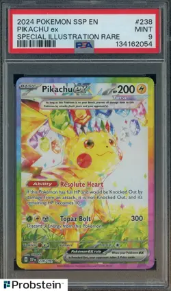 2024 Pokemon SSP EN Special Illustration Rare #238 Pikachu ex PSA 9 MINT - Image 1