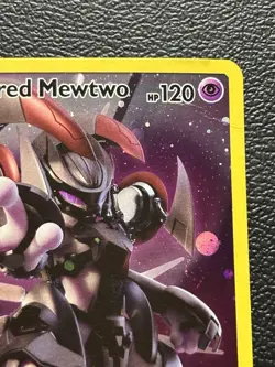 Pokemon TCG Armored Mewtwo SM228 Black Star Promos MP Holo 2019 Crease - Image 2