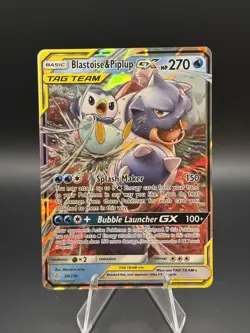 Blastoise & Piplup GX 38/236 Pokemon Sm-Cosmic Eclipse 2019 Holo NM - Image 1