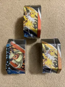 Pokemon Eevee Evolution tins Flareon Jolteon Vaporeon V Evolving Skies set lot - Image 2