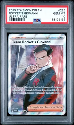 2025 POKEMON DRI EN-DESTINED RIVALS ULTRA RARE TEAM ROCKET'S GIOVANNI PSA 10 - Image 1