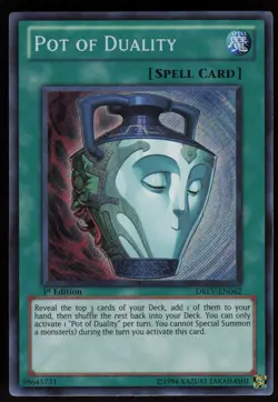Pot of Duality DREV-EN062 Secret Rare Duelist Revolution 1st Edition Yu-Gi-Oh - Image 1