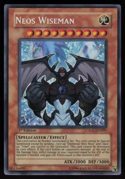 Neos Wiseman CSOC-EN097 Secret Rare Crossroads of Chaos 1st Edition Yu-Gi-Oh - Image 1