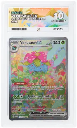 Pokemon TCG Venusaur EX 198/165 SIR 151 S&V Ace Gem Mint 10 PERFECT SUBGRADES - Image 1