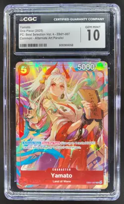 2025 ONE PIECE CCG YAMATO ALTERNATE ART EB01-007 CGC 10 A PT - Image 1