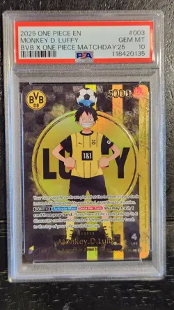 One Piece PSA 10 Monkey D Luffy L Promo 2025 ST13-003 BVB X One Piece English - Image 1