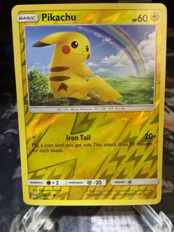 Pokemon Card Pikachu Shining Legends Reverse Holo 28/73 Near Mint - Image 1