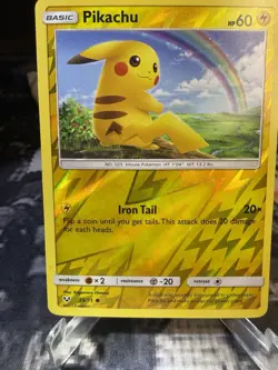 Pokemon Card Pikachu Shining Legends Reverse Holo 28/73 Near Mint - Image 3