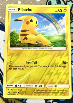 Pokemon Card Pikachu Shining Legends Reverse Holo 28/73 Near Mint - Image 1