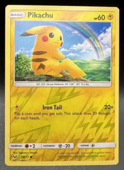 Pikachu 28/73 Reverse Holo Shining Legends Pokemon Card 2017 - Image 1