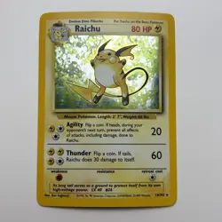 1999 Pokemon Base Set Raichu 14/102 Holo Rare NM VLP Wizards WOTC #14 - Image 1