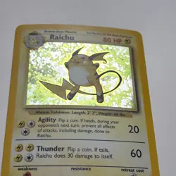 1999 Pokemon Base Set Raichu 14/102 Holo Rare NM VLP Wizards WOTC #14 - Image 3