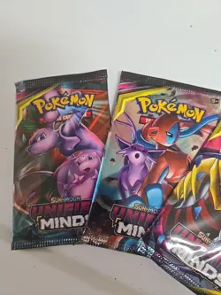 Pokemon TCG Sun and Moon Unified Minds Booster Packs 6 Factory Sealed 2019 - Image 2