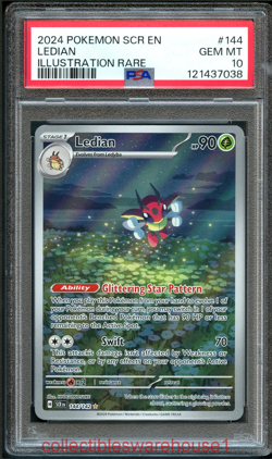 Pokemon Stellar Crown Ledian 144 PSA 10 - Image 1